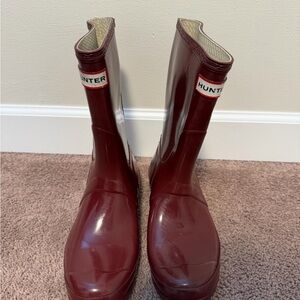 Hunter Deep Red Waterproof Boots